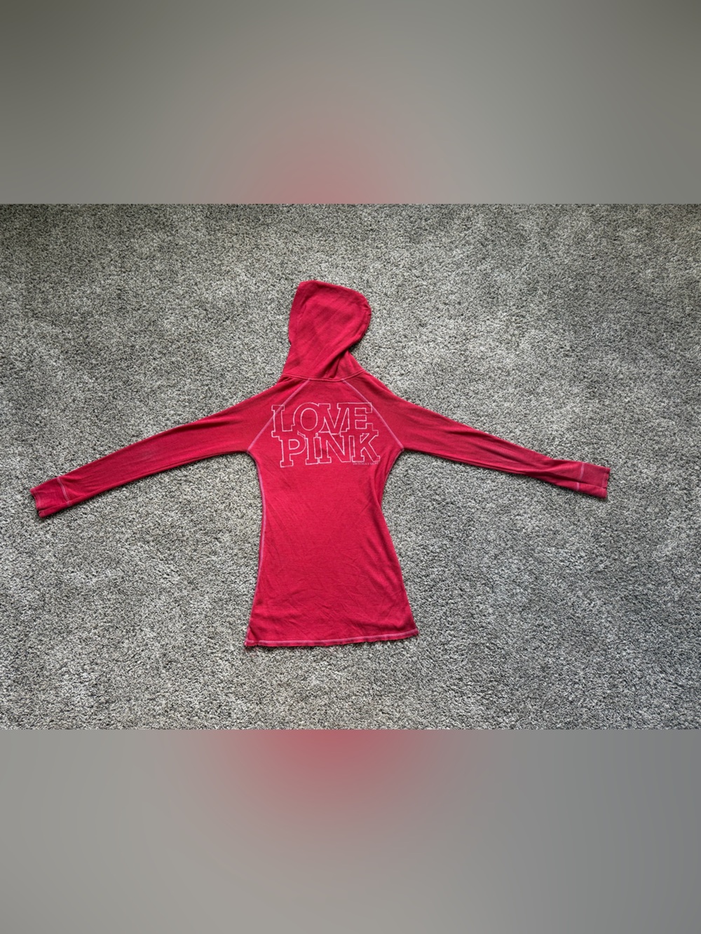 LOVE PINK Red Hooded Tunic Sweatshirt